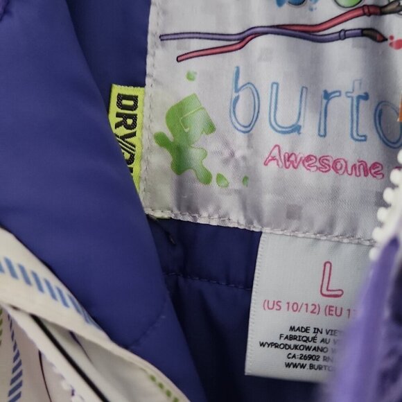 BURTON | Snowboard ski jacket striped white purple sz 10 12 - Picture 7 of 8